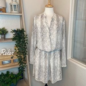 Hilary Radley snake print long sleeves mini dress